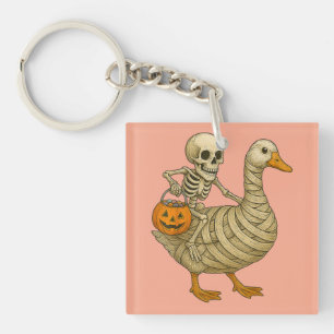 Llavero Skeleton Riding Mom Goose Halloween Funny Pumpkin