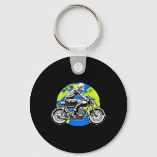 Llavero Skeleton Riding Motorcycle Earth Day Guay Save The