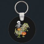 Llavero Skeleton Riding Mummy Dinosaur T Rex Halloween Fun<br><div class="desc">Skeleton Riding Mummy Dinosaur T Rex Halloween Funny Pumpkin 1</div>