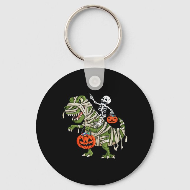 Llavero Skeleton Riding Mummy T Rex Halloween Chicas K (Anverso)