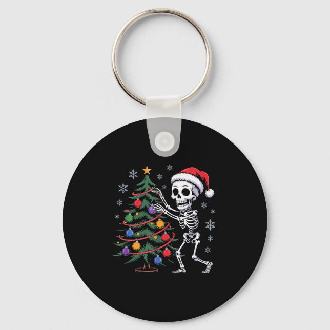 Llavero Skeleton Santa Hat Christmas Tree Creepy Cute Xmas (Anverso)