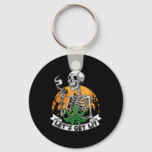 Llavero Skeleton Stoner Smoking Weed Vamos a conseguir Hal