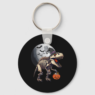 Llavero Skeleton T Rex Dinosaur Funny Halloween Calabaza B