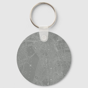 Llavero Sketch of Boston City Map
