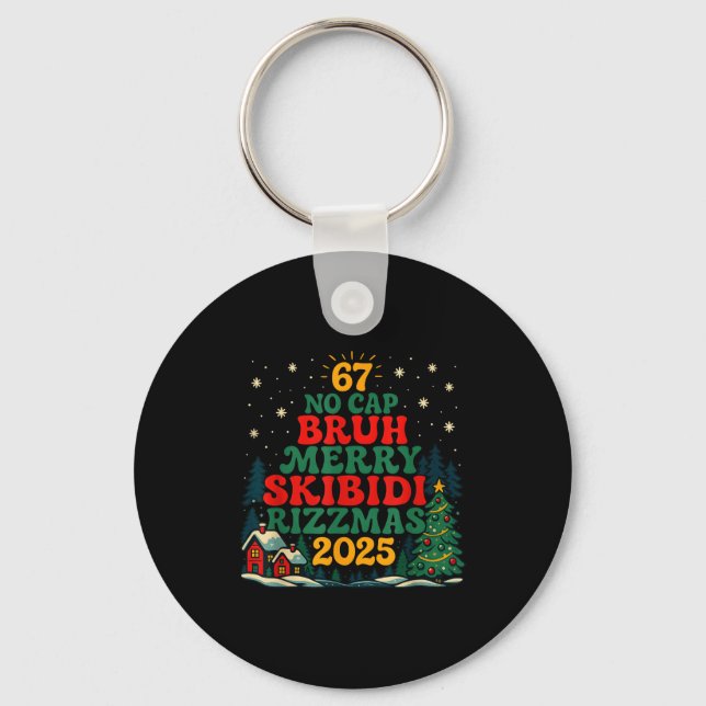 Llavero Skibiddi Rizzmas 2025 Funny Meme Christmas Tree  (Anverso)