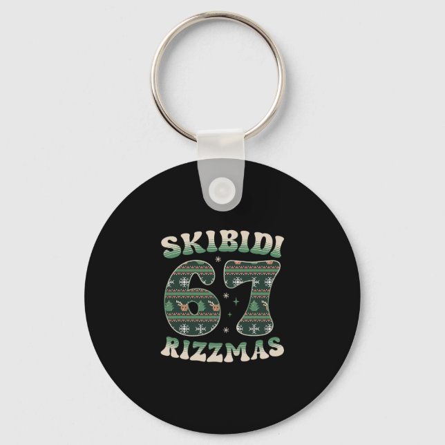 Llavero Skibidi Rizzmas 67 Six Seven Meme Ugly Christmas F (Anverso)