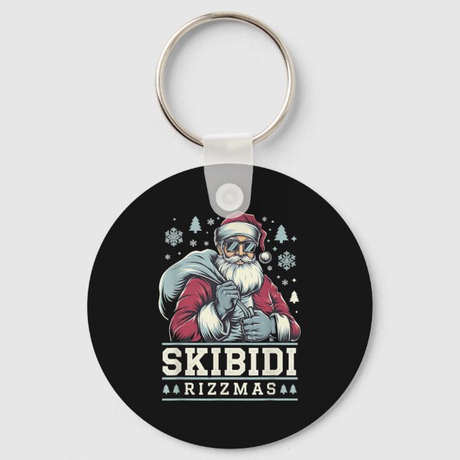 Llavero Skibidi Rizzmas Cool Santa Funny Christmas Rizz Ri (Anverso)