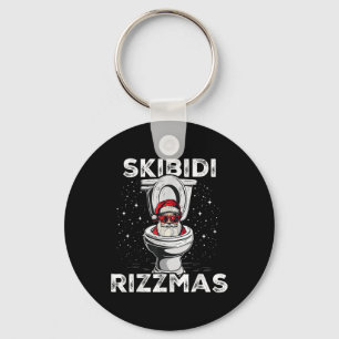 Llavero Skibidi Rizzmas Funny Toilet Santa White Elephant