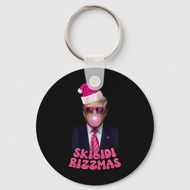 Llavero Skibidi Rizzmas Navidades Rosa Trump Bubble Gum Ch (Anverso)