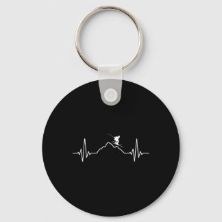Llavero Skiing Heartbeat Ski Gift For Skiers _2 