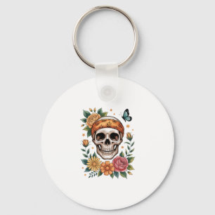 Llavero Skull Floral Halloween Spooky