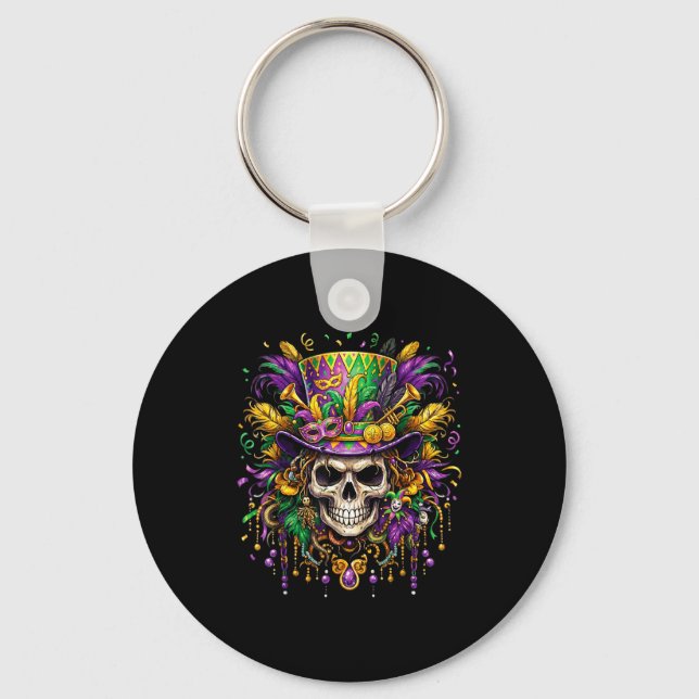 Llavero Skull Mardi Gras Men Women Kids Carnival New Orlea (Anverso)