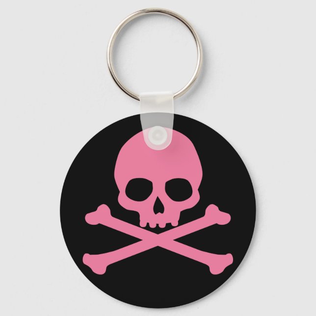 Llavero Skull rosa y cruces SImple (Anverso)