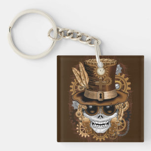Llavero Skull Steampunk Voodoo Retro Machine