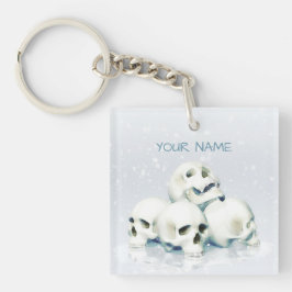 Llavero Skulls in the snow. Personalized