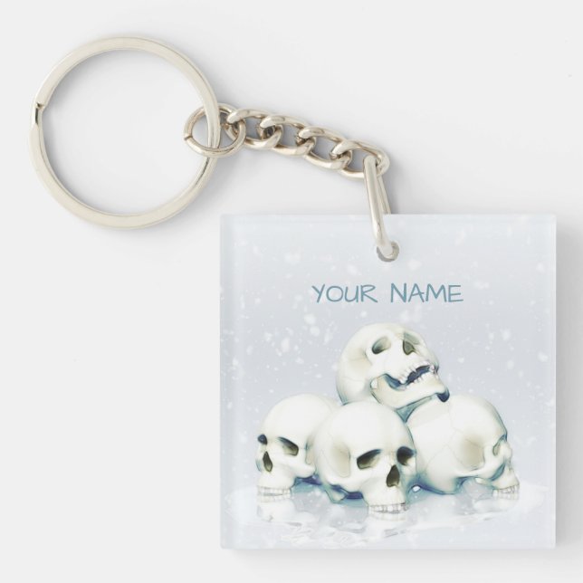 Llavero Skulls in the snow. Personalized (Frente)