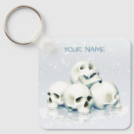 Llavero Skulls in the snow. Personalized