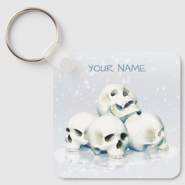 Llavero Skulls in the snow. Personalized (Anverso)