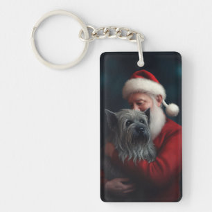 Llavero Skye Terrier Con Navidades festivos de Santa Claus