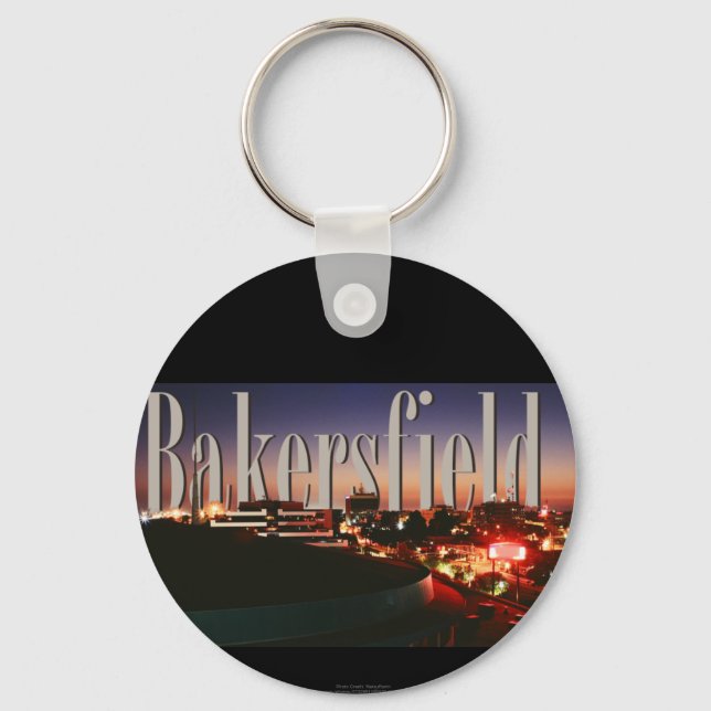 Llavero Skyline Bakersfield con Bakersfield en el cielo (Anverso)