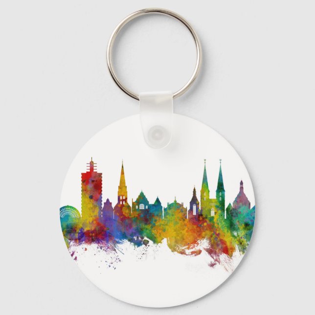 Llavero Skyline de Bielefeld Alemania (Anverso)