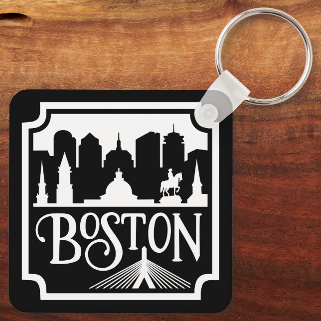 Llavero Skyline de Boston (Reverso )