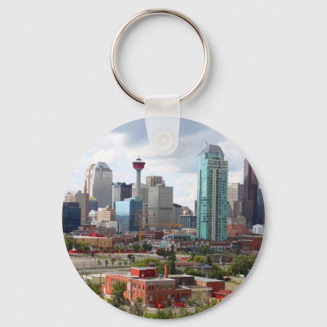 Llavero Skyline de Calgary con edificios y torre (Anverso)