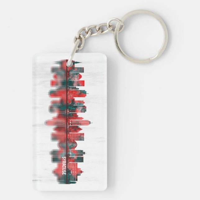 Llavero Skyline de Syracuse Nueva York (Atrás)