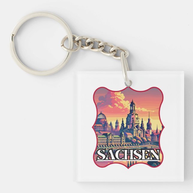 Llavero Skyline Retro Sachsen (Frente)