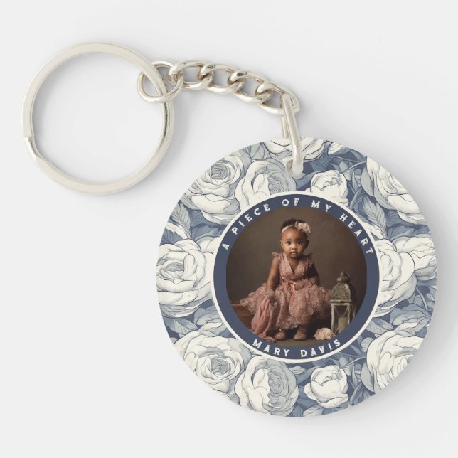 Llavero Sleek Anniversary Gifts For Her Rose Flower (Frente)