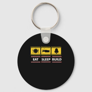 Llavero Sleep Eat Build Repetir bloques de construcción la