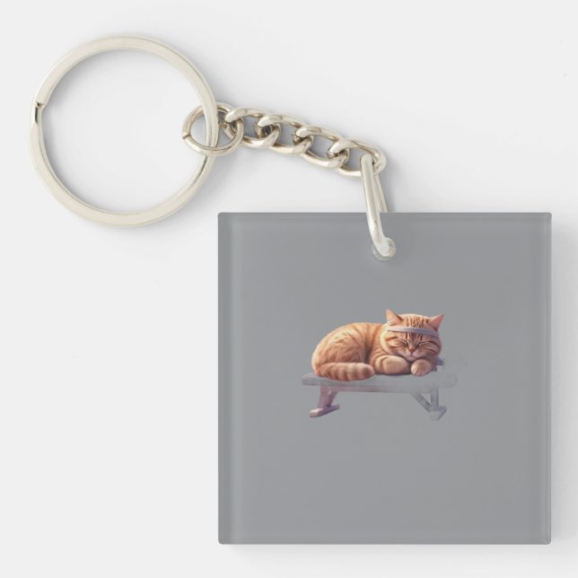 Llavero Sleeping Ginger Cat Keychain (Frente)