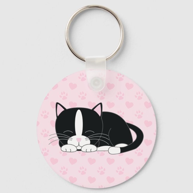 Llavero Sleepy Kitty {Tuxedo} (Anverso)