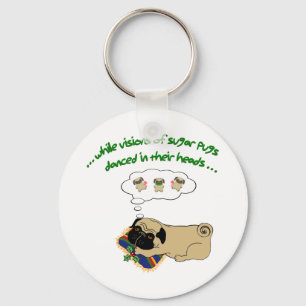 Llavero Sleepy Pug Navidades Fun Holiday Cita Cum Pug