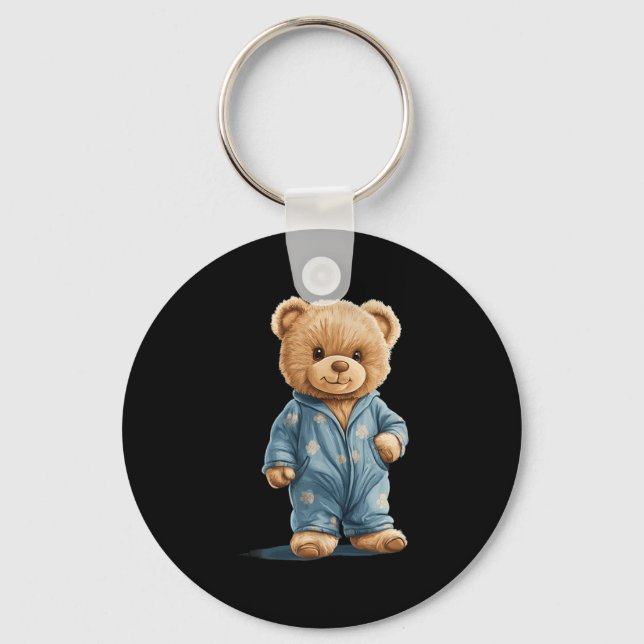 Llavero Sleepy Teddy Bear In Comfy Pajamas For Boys And Gi (Anverso)