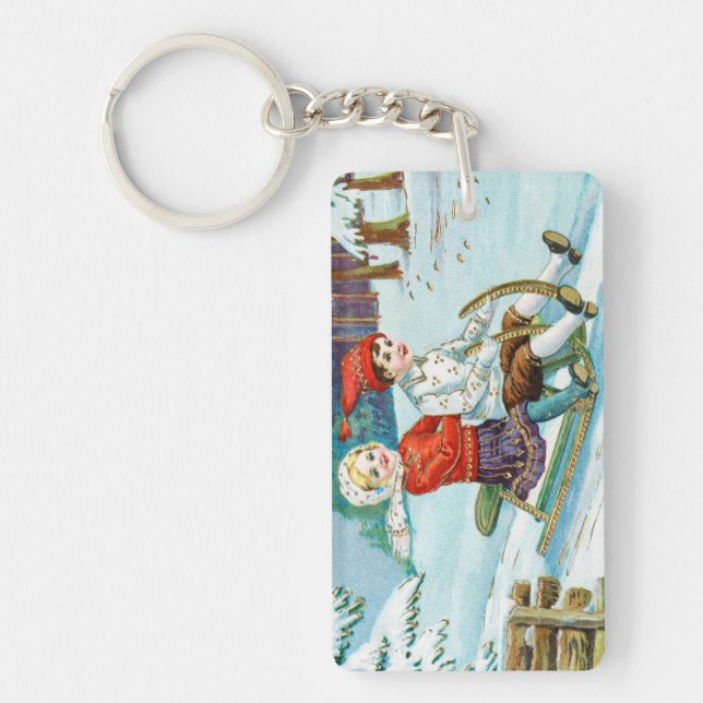 Llavero Sleigh riding at Christmas time (Frente)