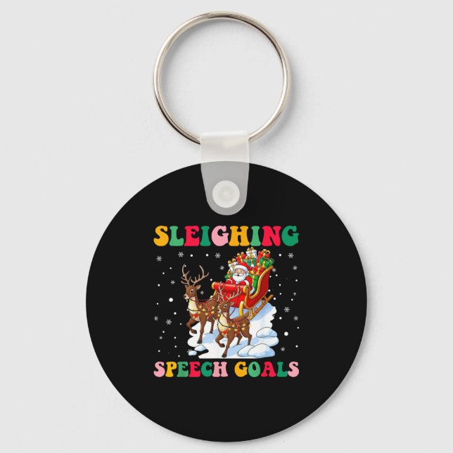 Llavero Sleighing Speech Goal Reindeer Christmas Speech Sl (Anverso)