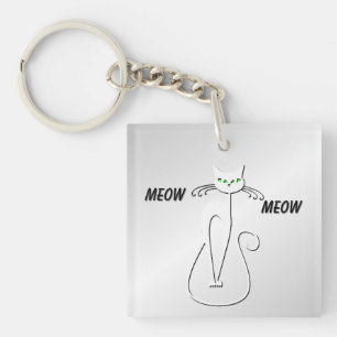 Llavero Slinky Black Cat se inclina ante los ojos verdes s