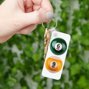 Llavero SlipperyJoe 69 mesa de billar dos bolas de billar