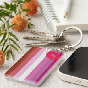 Llavero SlipperyJoe lipstick bandera de orgullo lesbiana f