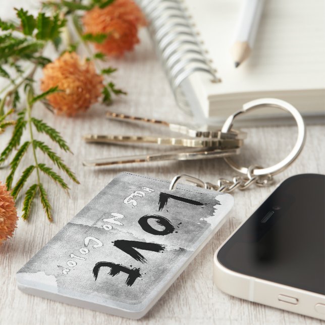 Llavero SlipperyJoe love no tiene ninguna raza de color en (Frente Derecha)