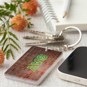 Llavero SlipperyJoe signo de neón gay brillante vivo