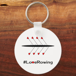 Llavero Slogan de Love Rowing y barco