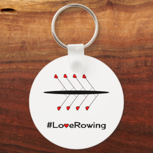 Llavero Slogan de Love Rowing y barco