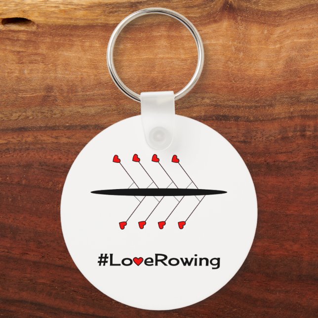 Llavero Slogan de Love Rowing y barco (Anverso)
