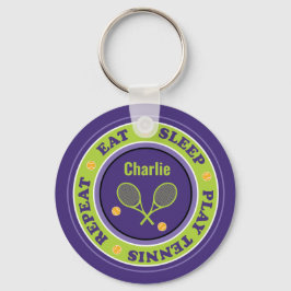 Llavero Slogan de tenis de Guay, keychain púrpura y verde