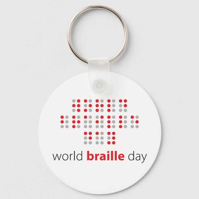 Llavero Slogan World braille day. Wereld braille dag. (Anverso)