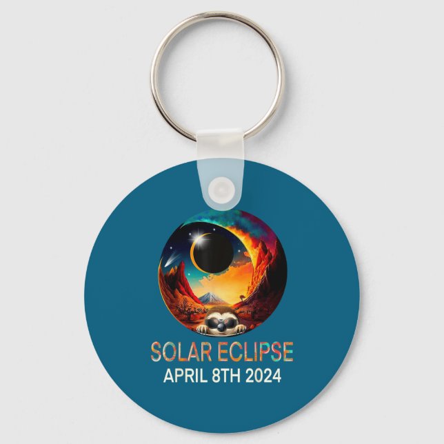Llavero Sloth del eclipse solar con camisa Eclipse solar (Anverso)