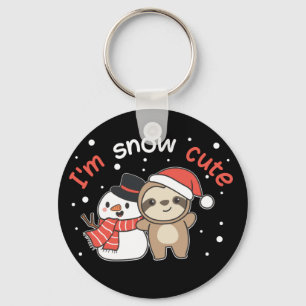 Llavero Sloth I'm Snow Cute Snowman Snow Pun Keychain