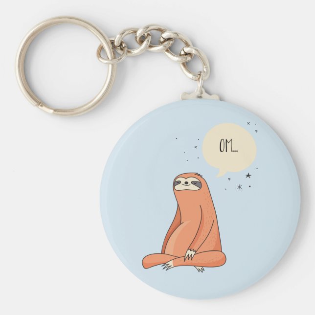 Llavero Sloth Lover, gracioso yoga (Frente)